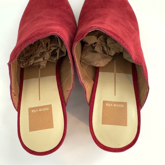Dolce Vita Shanny Red Suede Leather Open Back Booties Sz 9 - Picture 7 of 12